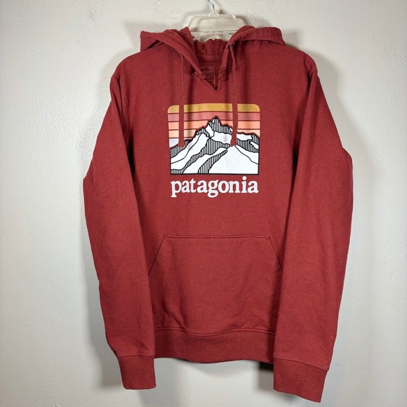 Patagonia Other - Patagonia Mountain Graphic‎ Uprisal Hoodie Small Red Sunset Stripe Gorpcore V